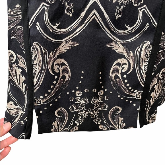 3.1 Phillip Lim Black Printed Silk Shift Dress Size 2 - Picture 9 of 12